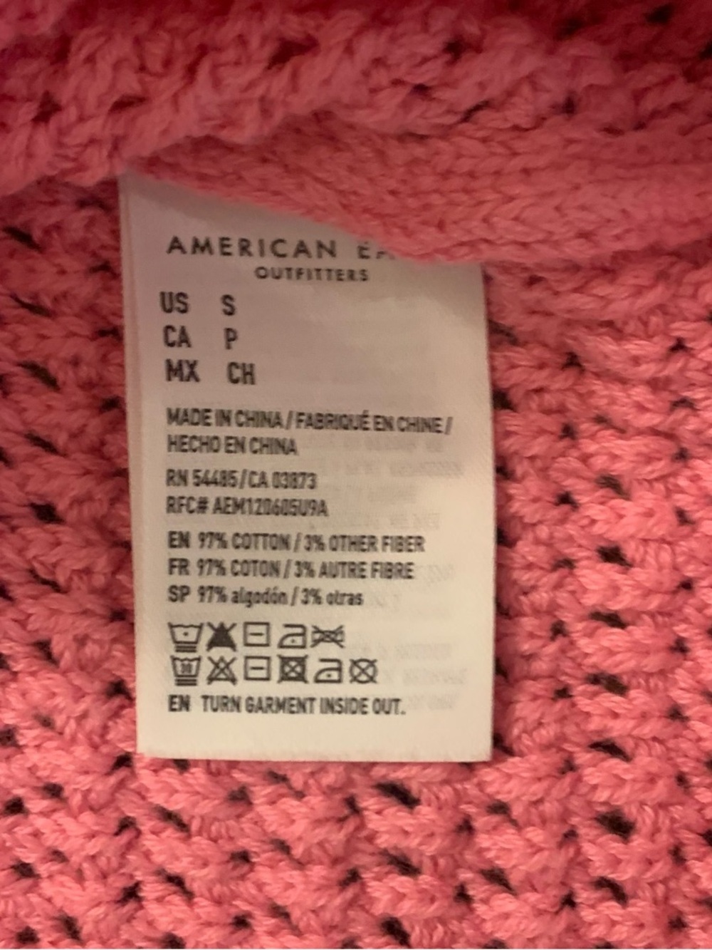 American Eagle Outfitters Pink Crochet Square Neck Sweater NWT - S - Picture 6 of 8